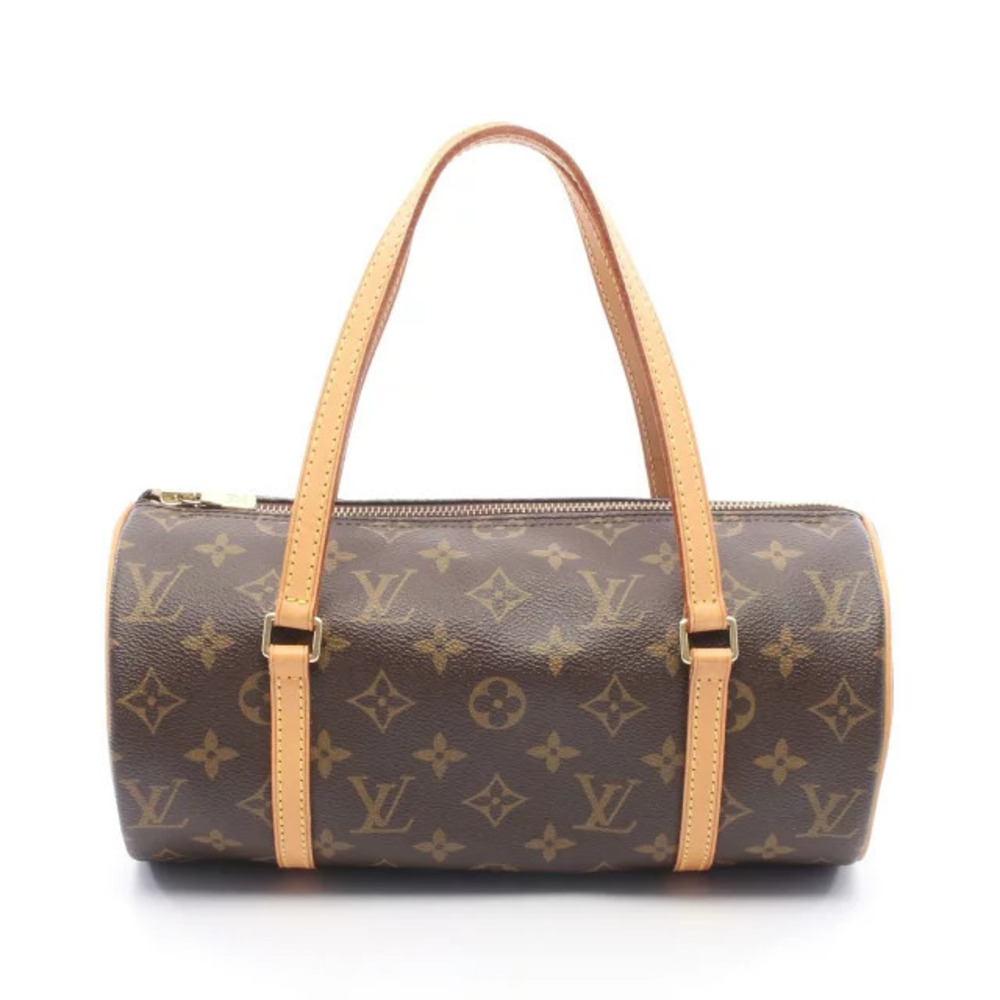 Louis Vuitton Papillon Monogram Handbag Canvas Leather Brown